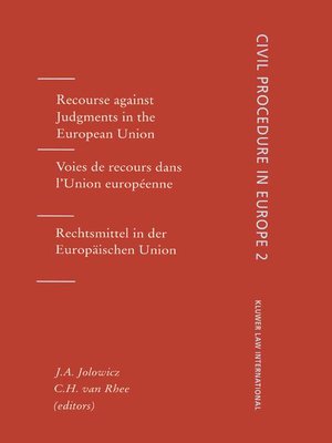 cover image of Recourse against Judgments in the European Union